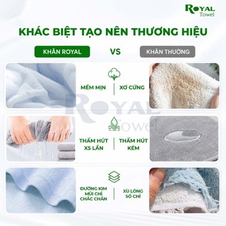 Khăn Tắm Khăn Gội Khăn Mặt Royal Towel Sợi Tre Bamboo, Mềm Mịn, Thấm Hút Tốt, Không Xổ Lông, Không Phai Màu, AnToànChoDa