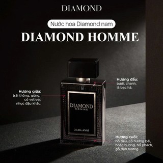 Nước Hoa Nam Diamond Homme Black Hương Thơm Nam Tính, Sang Trọng 45ml
