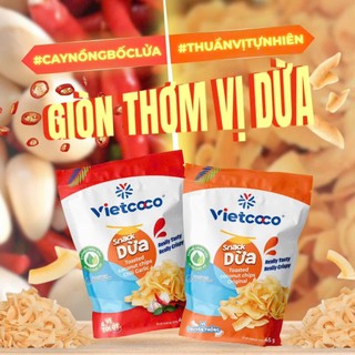 Snack dừa vị nguyên bản VIETCOCO - Túi zipper 45g