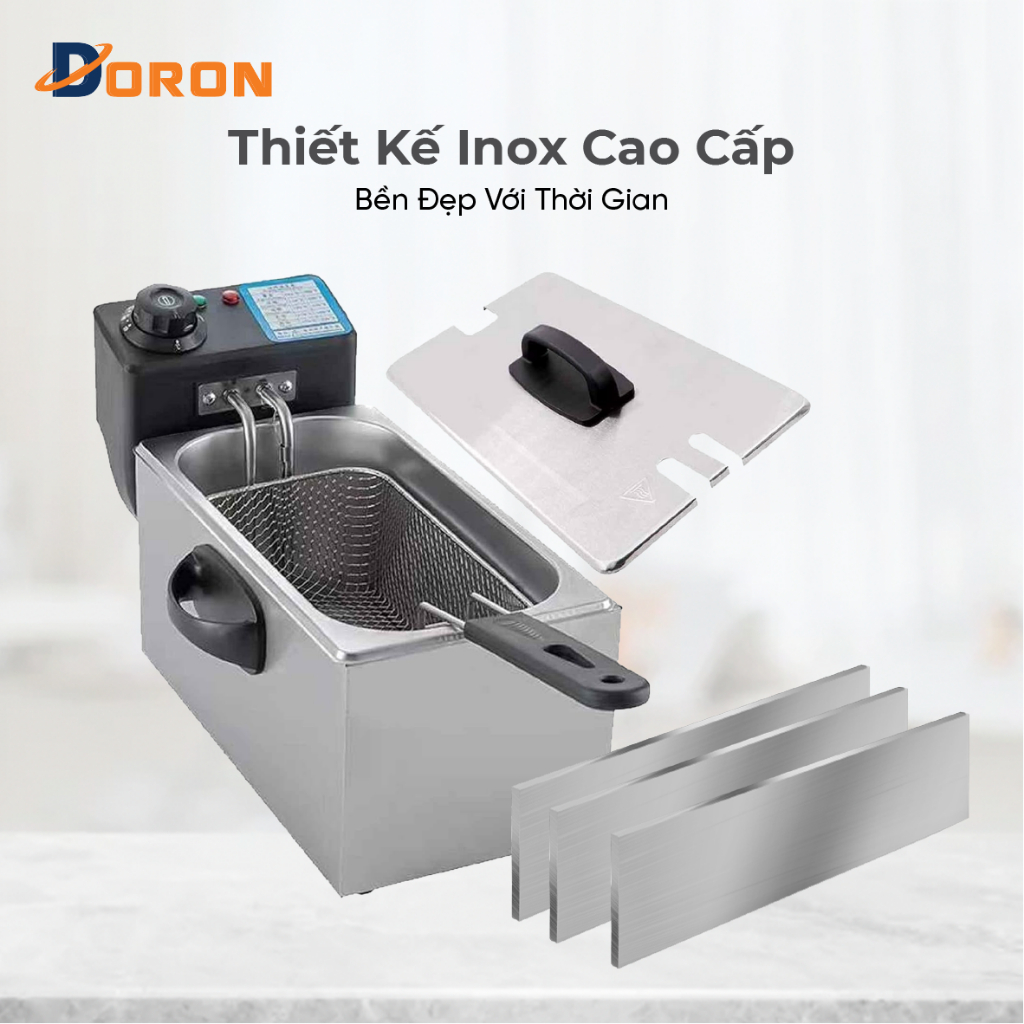 Bếp chiên ngập dầu 4L DORON 2000W đa năng chiên gà rán, khoai tây, đồ ăn nhanh