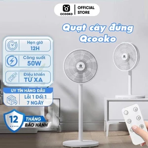 Quạt cây đứng Xiao MiQcooko 7 cánh có điều khiển tản gió rộng,hoạt động êm ái, quay 120 độ siêu mát-BT 18 tháng