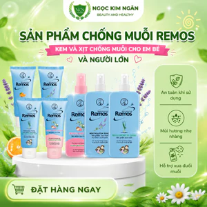 Xịt Chống Muỗi Remos( 70ML/150ml) và Kem Chống Muỗi Remos (70g) dành cho trẻ em 6 tháng tuổi và người lớn