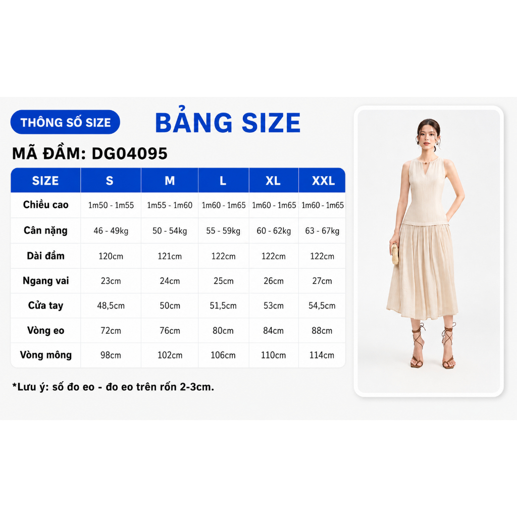 Đầm Nữ GUMAC Cổ Yếm Sát Nách Form A Xòe Dây Kéo Giọt Nước Phía Sau DG04095