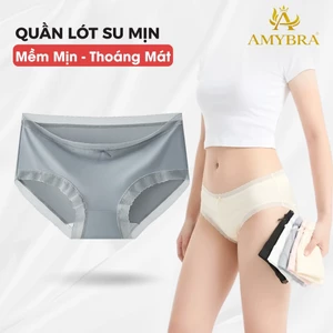 Combo 5 Quần Lót Su Viền Ren Gợi Cảm - Set 5 Quần Chip Nữ Cạp Vừa Đính Nơ Nhẹ Nhàng AMYBRA L369