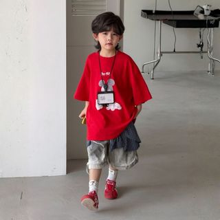 Quần Ngắn Bé Trai Xám Wax Đốm Rách Loang Street Style Cá Tính Mellow Duck (4-13 Tuổi) B2604076