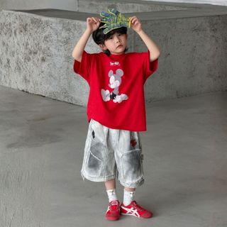Quần Ngắn Bé Trai Xám Wax Đốm Rách Loang Street Style Cá Tính Mellow Duck (4-13 Tuổi) B2604076