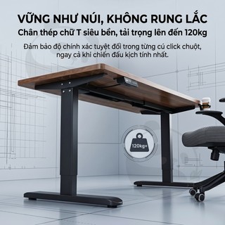 Bàn Gaming Nâng Hạ Điện Tử Khung Thép Chữ T Cao Cấp Chắc Chắn Bền Bỉ Cho Setup Chuyên Nghiệp