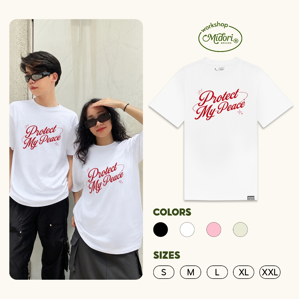 Áo Thun Form Rộng PROTECT MY PEACE Nam Nữ Unisex Basic Chất Liệu Cotton Local Brand | MI MIDORI