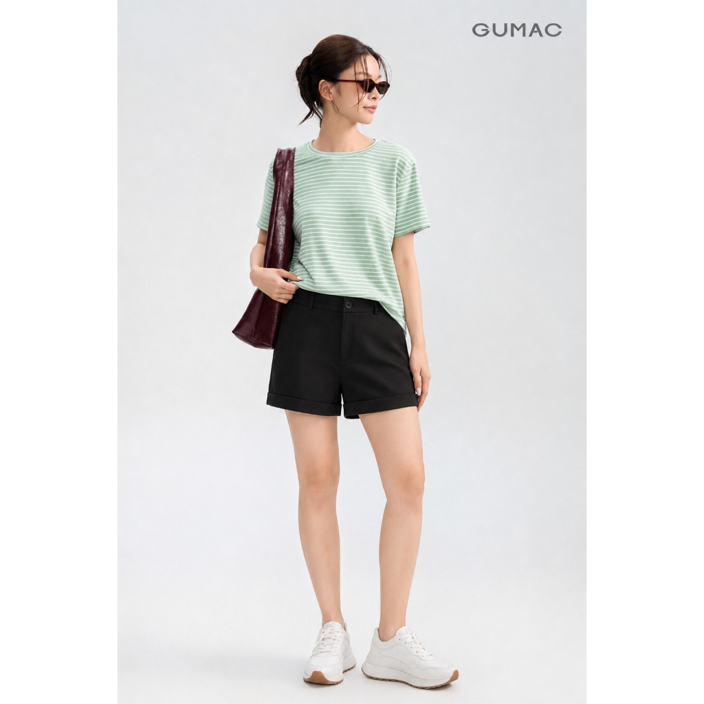 Quần Short Nữ GUMAC Form Suông Tôn Dáng Thoải Mái Ngày Hè LSHG05073