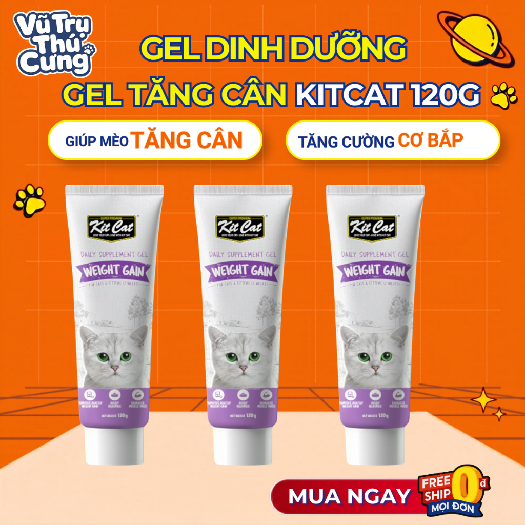 Gel Dinh Dưỡng Hỗ Trợ Tăng Cân Cho Mèo Kitcat 120g