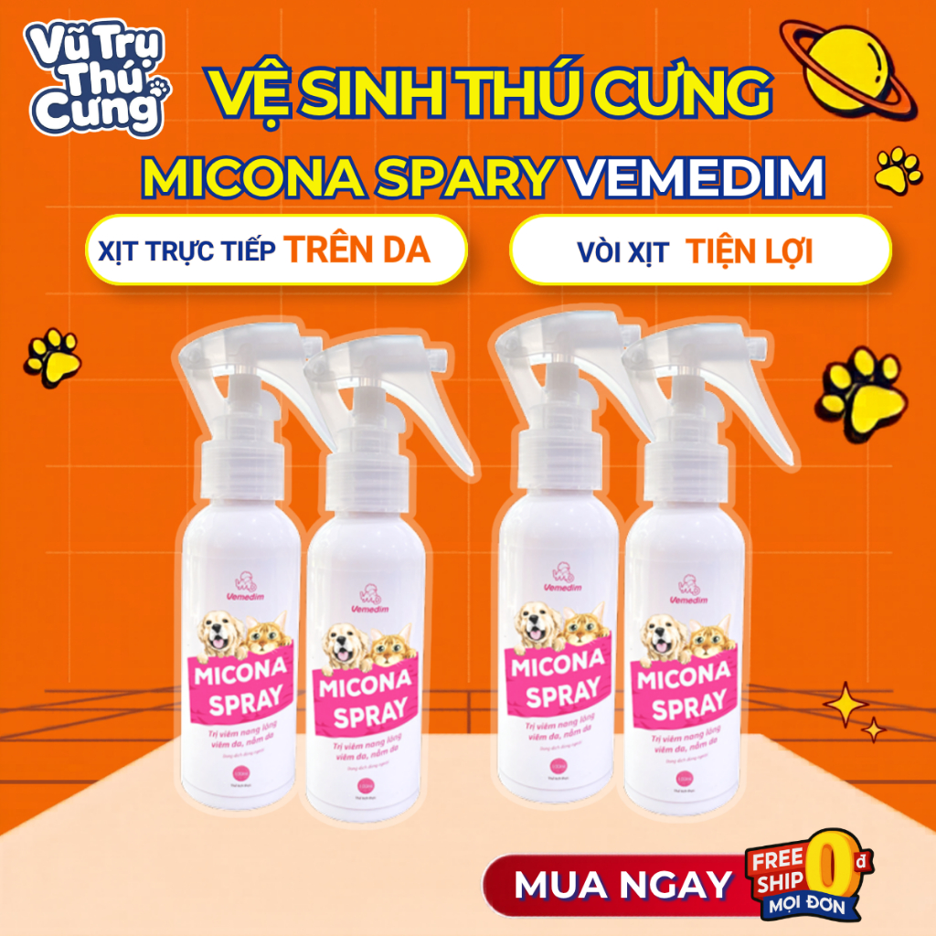 Xịt Viêm Da, Nấm Da Vemedim Micona Spray 100ml