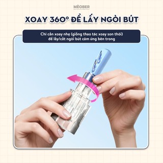 Hộp đựng ngòi bút cảm ứng kiểu thỏi son Lipstick, thiết kế kính acrylic, cơ chế vặn thông minh, combo ngòi by MèoBer