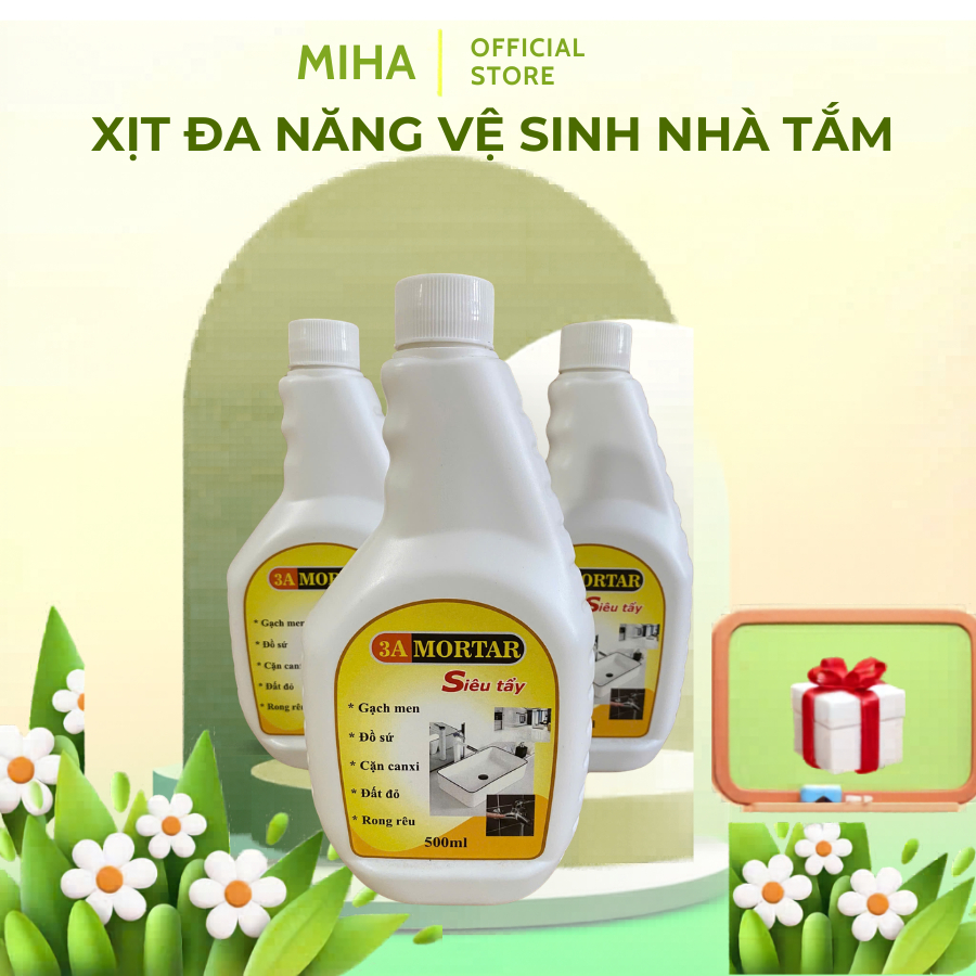 Tẩy Cặn Canxi Combo 3 Chai – Đánh Bay Cặn Vôi, Ố Vàng, Sạch Sâu Nhà Tắm & Thiết Bị