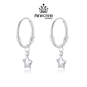 Khuyên Tai Bạc Cho Bé Mix Ngôi Sao - Minh Canh Jewelry