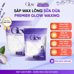 Sáp Wax Lông Sữa Dừa Premier GLOWWAXING Hàng Chính Hãng Chuyên Wax Body, Nách, Bikini Tặng Que
