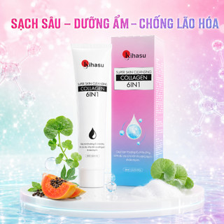 Sữa Rửa Mặt Collagen Cho Da Khô Nhạy Cảm Kihasu Gel Dưỡng Ẩm, Không Khô Da, Sạch Mịn, Dịu Nhẹ