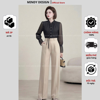 A170 - Sơ mi nữ dài thắt nơ - Thiết kế cao cấp MindyDesign