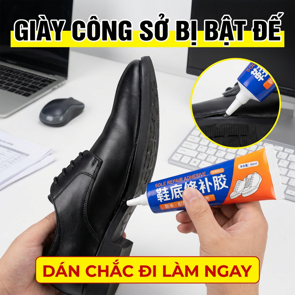 💪Keo dán sửa giày đa năng💪 Bám dính chắc chắn, chống nước, phù hợp sửa nhiều loại giày dép cho gia đình