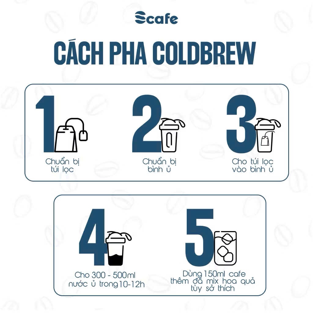 U69_[SVIP] Cà phê Ủ Lạnh Cold Brew Scafe Việt Nam ARABICA Hộp 10Túi x 20G