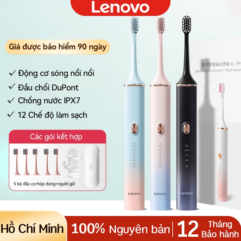 Bàn chải đánh răng điện Lenovo đa chức năng smart multi-function nâng cấp công nghệ sonic, 5 đầu bàn chải đánh răng,