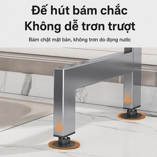 Gslife Kệ Để Chén Đĩa Inox 2 Tầng Đa Năng Kèm Giá Dao Đũa Khay Thớt Chống Gỉ Sét
