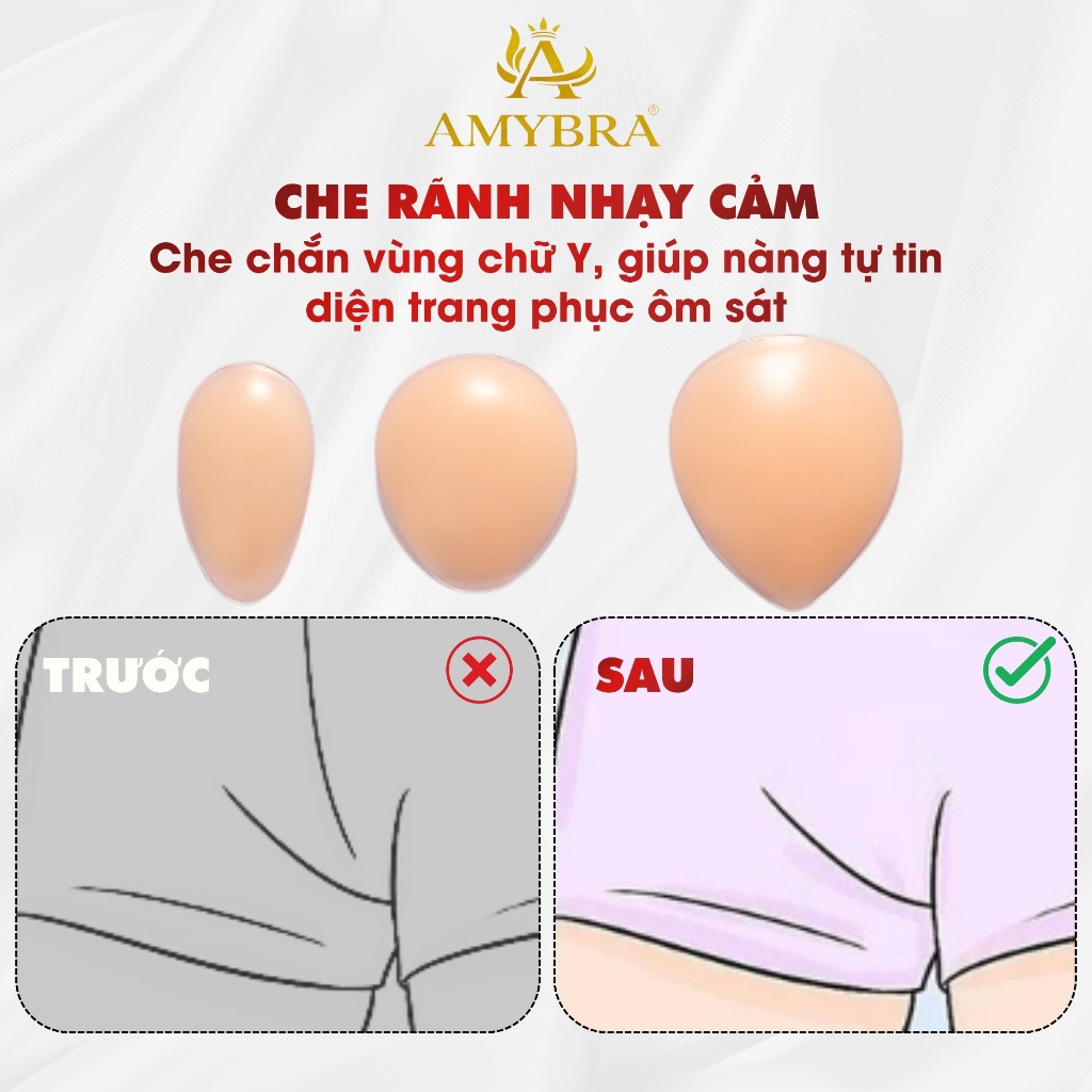 Miếng Dán Che Rãnh Bikini Silicon Mềm Không Cấn Cộm, Dán Che Vùng Kín Khi Mặc Đồ Ôm AMYBRA D0163