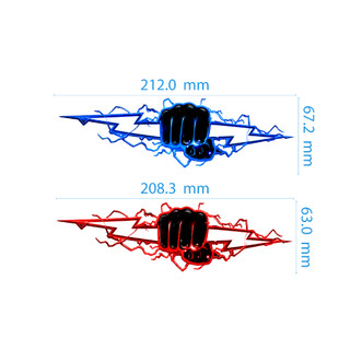 Decal UV DTF Nắm Đấm Sét Nổi 3D – Dán Xe Cực Ngầu Chống Nước, Bền Màu, Nhận in hình theo yêu cầu Size dài 212x68mm