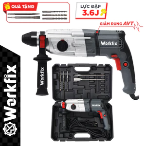 Máy Khoan Đục 3 Chức Năng Workfix WF-BT1200AVT – 1200W, SDS Plus 26mm, Lực Đập 3.6J, Khoan Búa Chống Rung AVT