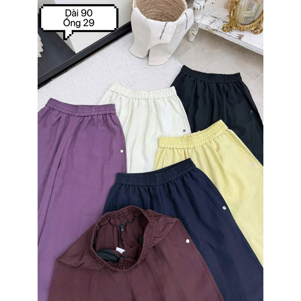 Quần Dài Nữ Q.Zhau Dáng Suông Chất Đũi Tơ Siêu Mềm Đẹp Mát Basic Cạp Cao Tôn Dáng SANA CLOSET #250