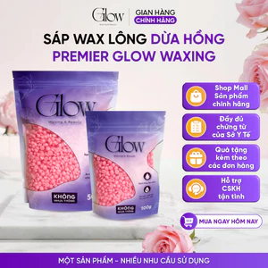 Sáp Wax Lông Dừa Hồng Premier GLOWWAXING Siêu Bám Lông Dùng Wax Body Tay Chân Hiệu Quả Tặng Que