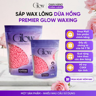 Sáp Wax Lông Dừa Hồng Premier GLOWWAXING Siêu Bám Lông Dùng Wax Body Tay Chân Hiệu Quả Tặng Que