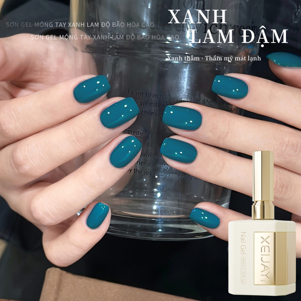 XEIJAYI 40ml - Sơn móng tay dạng gel màu xanh lam mới, bền màu, thích hợp để tự làm.