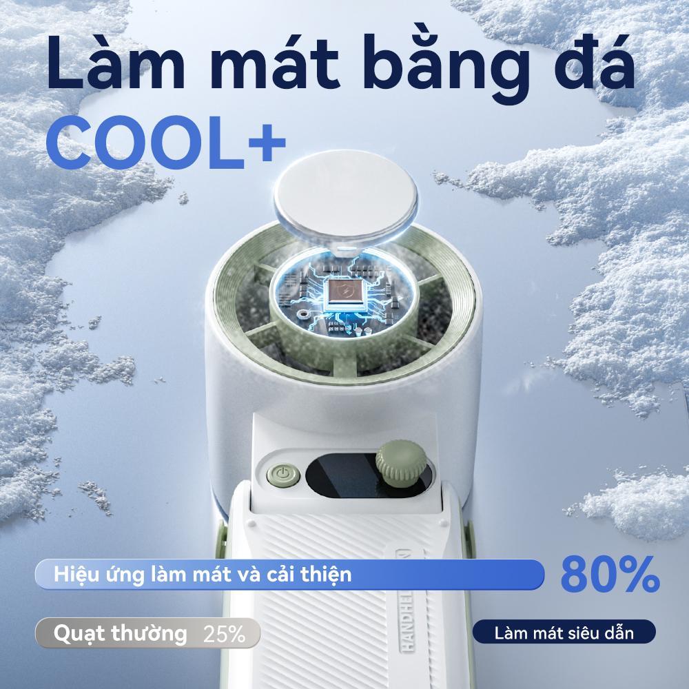 Quạt cầm tay mini turbo sò lạnh gấp gọn NEVAKI pin 3600mAh với 199 cấp độ gió siêu manh, tặng dây đeo A228