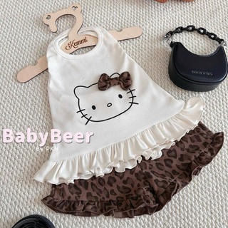 {chính phẩm_BabyBeer} SET HELLO KITTY NÂU ÁO CỔ YẾM CHO BÉ MẶC HÈ (ảnh thật)/ SET ĐỒ CHO BÉ/ Đồ basic cho bé