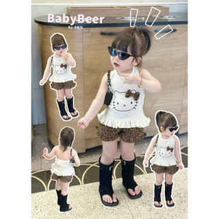 {chính phẩm_BabyBeer} SET HELLO KITTY NÂU ÁO CỔ YẾM CHO BÉ MẶC HÈ (ảnh thật)/ SET ĐỒ CHO BÉ/ Đồ basic cho bé