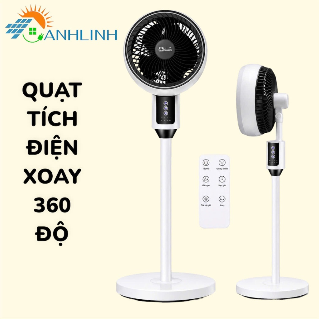 Quạt Cây Đứng Tuần Hoàn Không Khí Anhlinh 006 Công Suất 45W Tùy Chỉnh Độ Cao 3 Mức Gió Tặng Kèm Điều Khiển