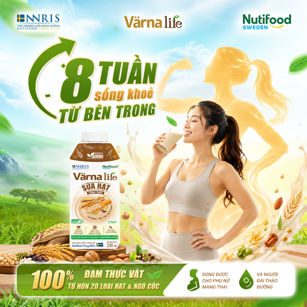 Sữa Hạt Pha Sẵn Varna Life (200ml) - Nutifood, Dinh Dưỡng 100% Tự Nhiên, Không Lactose