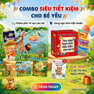 Combo Thư Viện Hình Ảnh Đầu Tiên Cho Bé & Bộ 5 cuốn 10 Vạn Câu Hỏi Vì Sao?