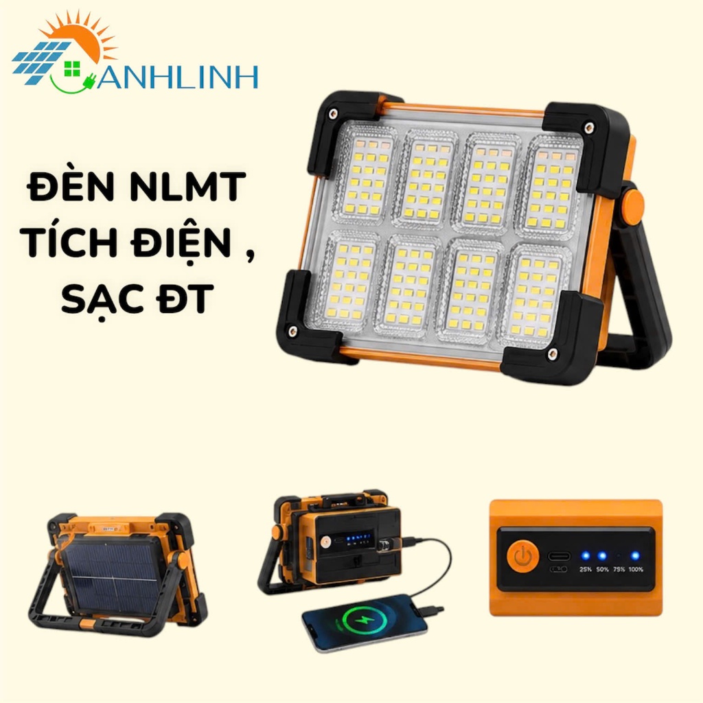 Đèn Năng Lượng Mặt Trời Anhlinh Cầm Tay Đa Nắng Sạc Sự Phòng MW-15 Nhỏ Gọn Siêu Sáng Pin Trâu
