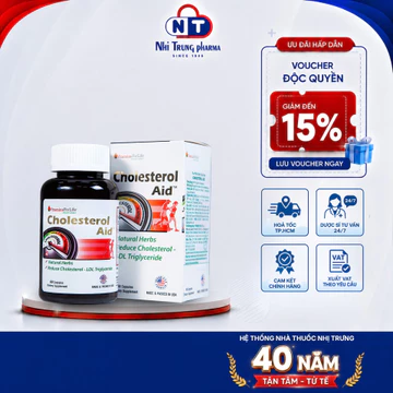 [HỎA TỐC HCM] Cholesterol Aid - Hỗ Trợ Giảm Cholesterol Ổn Định Đường Huyết Bảo Vệ Tim Mạch Hộp 60v