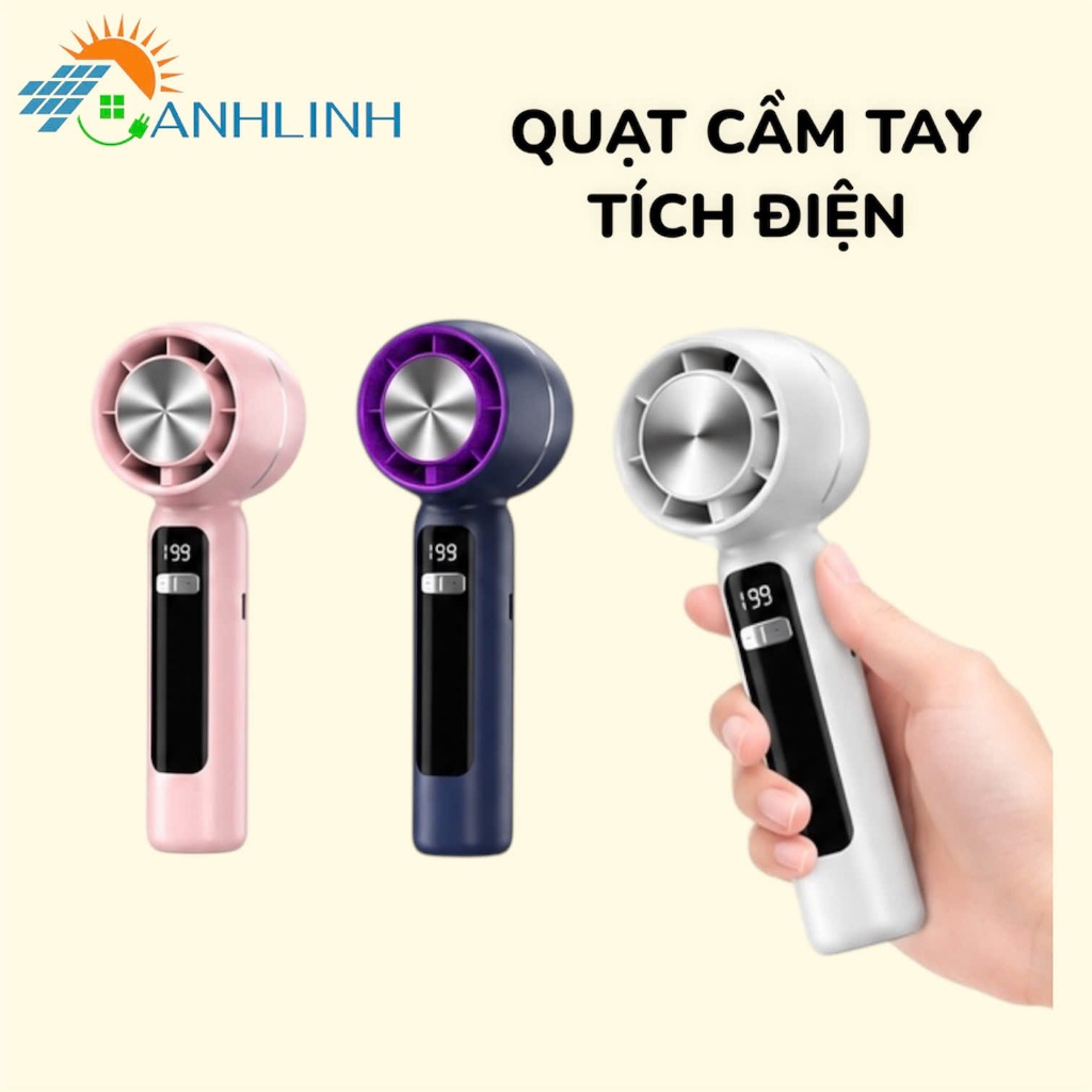 Quạt Cầm Tay Nhỏ Gon Anhlinh F19 199 Cấp Độ Gió Không Tiếng Ồn Pin Sử Dụng Lâu
