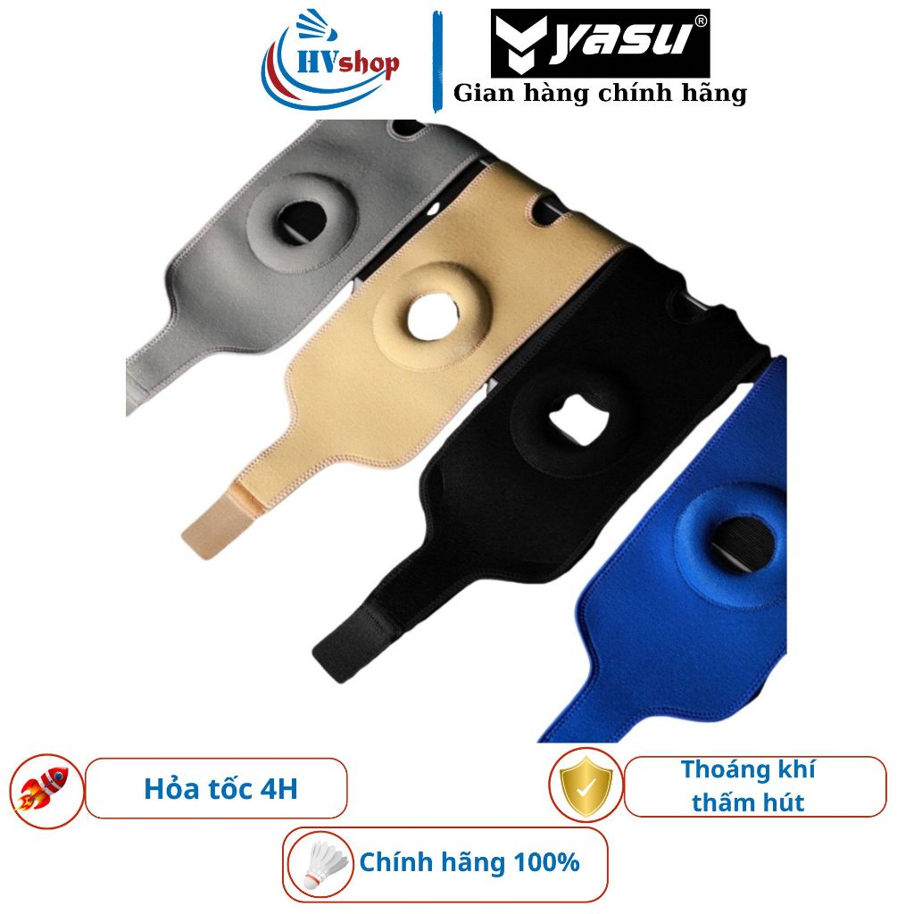 Bó gối cầu lông Yasu 4338 chính hãng, 3 đai dán chắc chắn, thấm hút và thoáng khí - HVShop