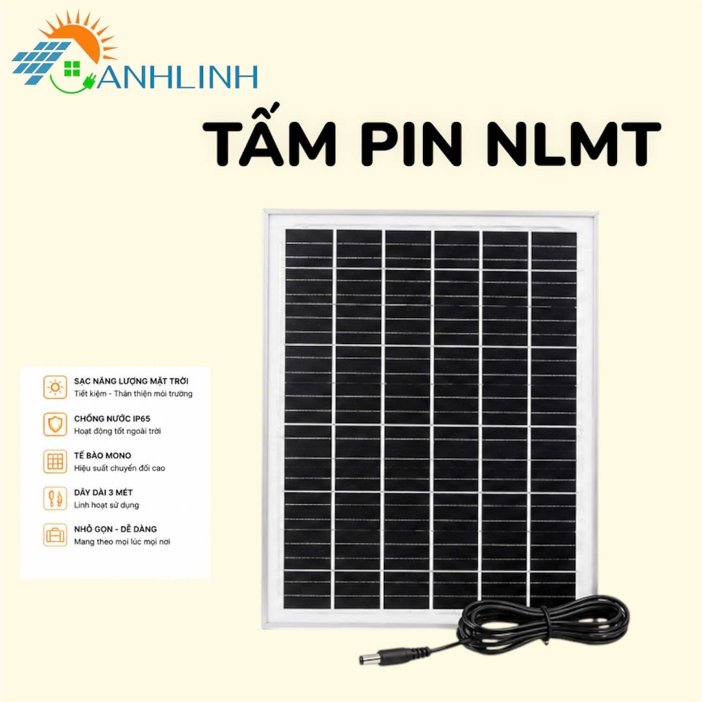 Tấm Pin Năng Lượng Mặt Trời 3W 10W 20W Anhlinh