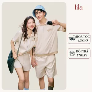 Set đồ đôi nam nữ áo couple với người yêu áo thun đôi couple phối quần sooc trẻ trung thương hiệu LILA - ANTHOS