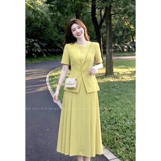 Lavender Set - Set vest nữ cổ tròn ngắn tay sang trọng - Thiết kế cao cấp MindyDesign