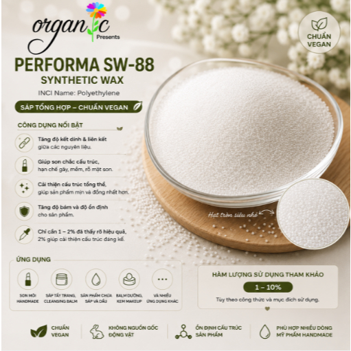 SW WAX – SÁP CHỐNG ĐỔ DẦU CHO SON 💄Performa SW-88 synthetic wax - Inci Name: Polyethylene