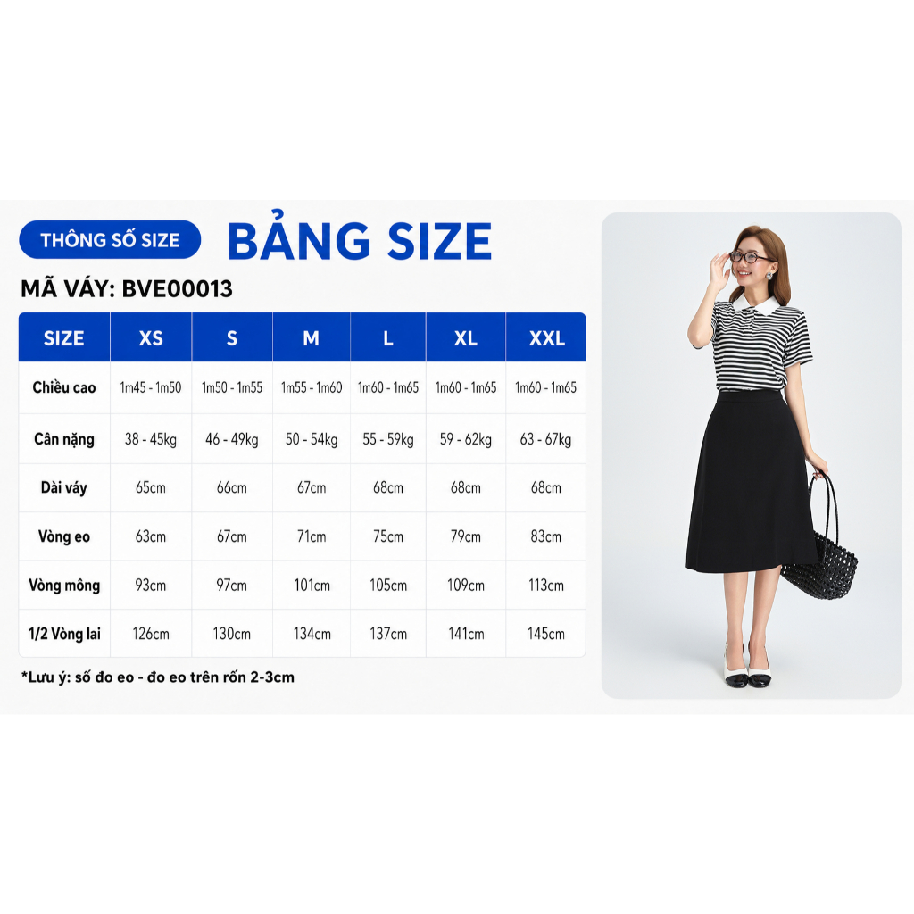 Chân Váy Dáng A Xòe GUMAC Kiểu Cơ Bản Có Túi Nhỏ Công Sở Thanh Lịch Dễ Phối Đồ BVE00013