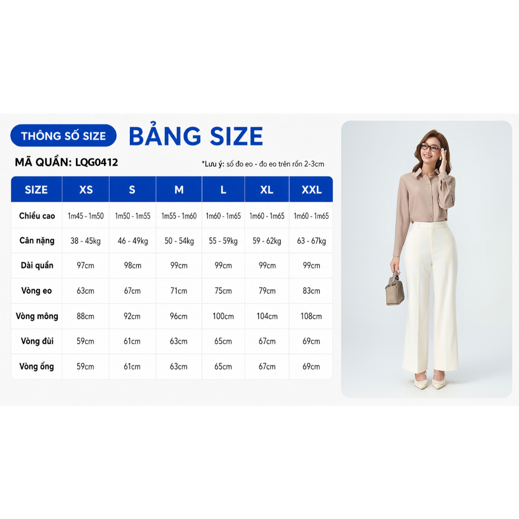 Quần Tây Ống Rộng GUMAC Form Cơ Bản Lưng Quần Có Con Đĩa Thoái Mái LQG0110 - LQG0412