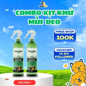 Combo Xịt Khử Mùi Thú Cưng Nhỏ Petgreen Pets Deo 500ml - Khử Mùi An Toàn Cho Thỏ - Sóc - Nhím - Chim Cảnh - Hamster