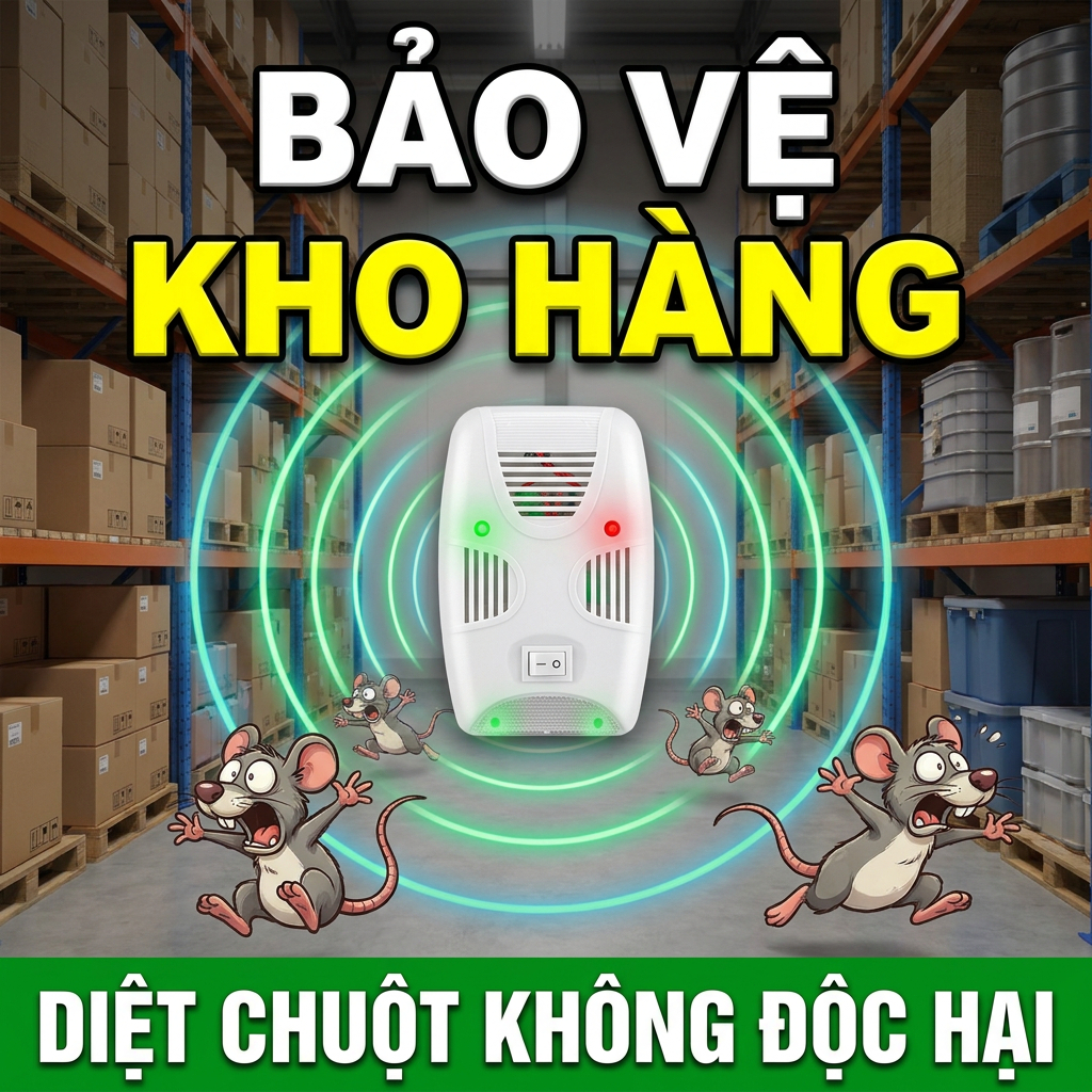 🐭Máy đuổi chuột siêu âm toàn nhà🐭 Công nghệ mới, phủ sóng đến 120m², an toàn cho trẻ em & thú cưng